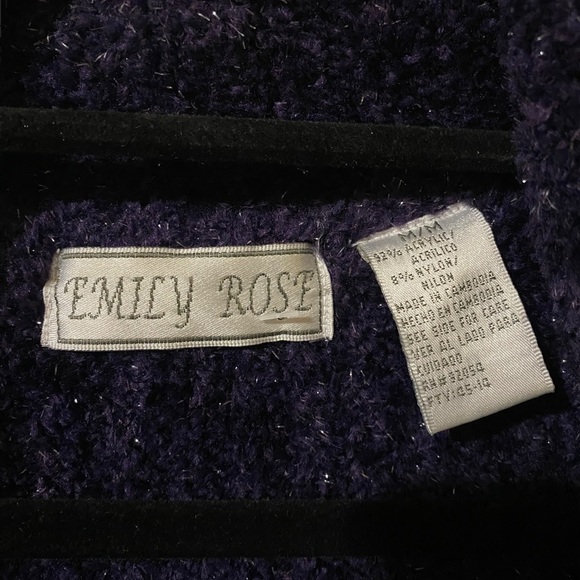 EMILY ROSE Belted Chunky Cardigan Sweater Women’s Size M Sparkling Purpl… - Picture 3 of 6